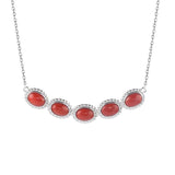 S925 Sterling Silver Hetian Jade South Red Agate Turquoise Necklace