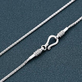 Solid s925 Silver Retro Hand-woven Hemp Rope Necklace