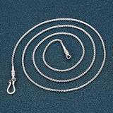 Solid s925 Silver Retro Hand-woven Hemp Rope Necklace