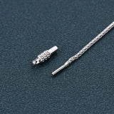 Solid s925 Silver Retro Hand-woven Hemp Rope Necklace