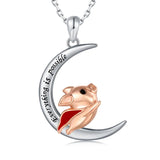 925 Silver Moon Flying Pig Necklace Engraved Everything is Possible