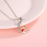 925 Silver Moon Flying Pig Necklace Engraved Everything is Possible
