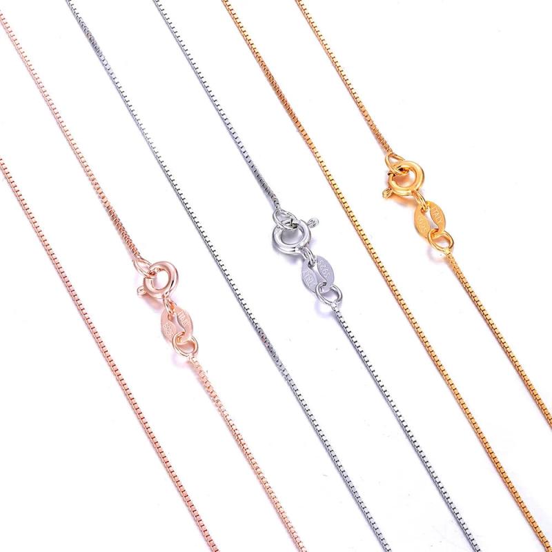 925 Sterling Silver 0.7MM Box Chain Necklace
