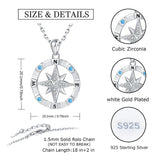 Opal Nautical Dream Compass Pendant Necklace for Women