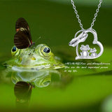 925 Silver Frog Mom & Kids Necklace Mother's Jewelry