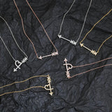 925 Sterling Silver Woman Arrow Necklace Light Jewelry