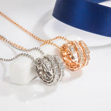 925 Silver Diamond Snake Bone Pendant Women's Necklace