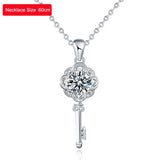 Serenity 925 Silver Necklace 1ct Moissanite Key Pendant