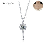 Serenity 925 Silver Necklace 1ct Moissanite Key Pendant