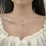 Serenity 925 Silver Necklace 1ct Moissanite Key Pendant