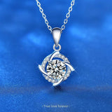 925 Silver Windmill Necklace with Diamond Mosan Pendant
