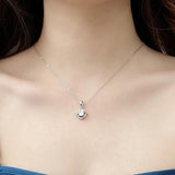 925 Silver Windmill Necklace with Diamond Mosan Pendant