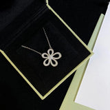 925 Silver Flower Pendant Necklace Adjustable