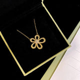 925 Silver Flower Pendant Necklace Adjustable