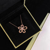 925 Silver Flower Pendant Necklace Adjustable