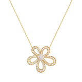 925 Silver Flower Pendant Necklace Adjustable