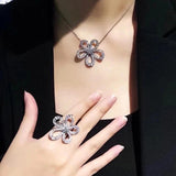 925 Silver Flower Pendant Necklace Adjustable