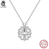 925 Silver Clover Pendant Necklace Birthday Gift SN296