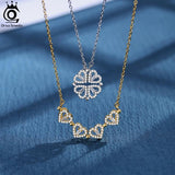 925 Silver Clover Pendant Necklace Birthday Gift SN296