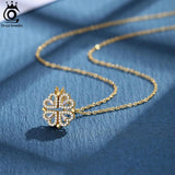 925 Silver Clover Pendant Necklace Birthday Gift SN296