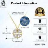 925 Silver Clover Pendant Necklace Birthday Gift SN296