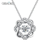 Moissanite 925 Silver Necklace Heart Beating Pendant
