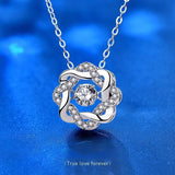 Moissanite 925 Silver Necklace Heart Beating Pendant
