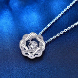 Moissanite 925 Silver Necklace Heart Beating Pendant