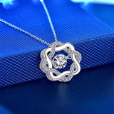 Moissanite 925 Silver Necklace Heart Beating Pendant