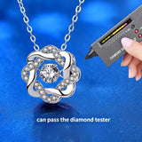 Moissanite 925 Silver Necklace Heart Beating Pendant