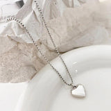 Heart Shape Pendant Necklace S925 Silver Jewelry