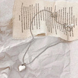 Heart Shape Pendant Necklace S925 Silver Jewelry