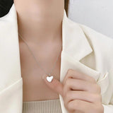 Heart Shape Pendant Necklace S925 Silver Jewelry