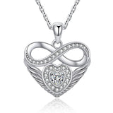 925 Silver Infinite Heart Pendant Necklace with Zircon