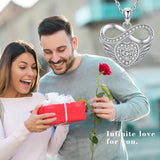 925 Silver Infinite Heart Pendant Necklace with Zircon