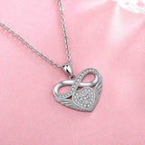 925 Silver Infinite Heart Pendant Necklace with Zircon