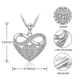 925 Silver Infinite Heart Pendant Necklace with Zircon