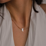 Dainty 14K Gold Filled Letter Necklace MOP Choker Boho Jewelry