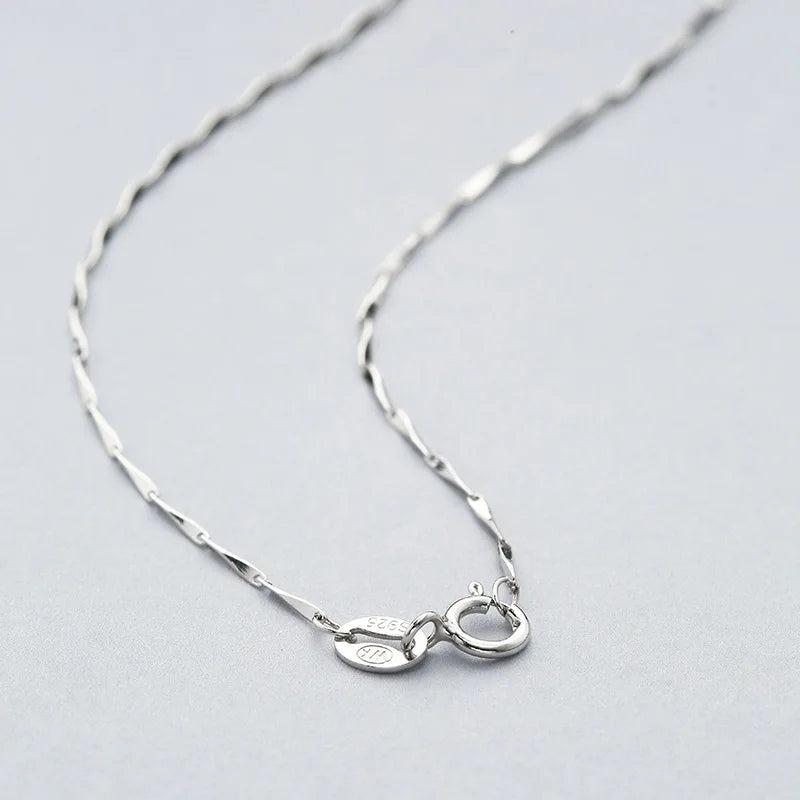 Sterling Silver 0.7mm Melon Seeds Chain 925 Necklace