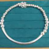 Electroplating 925 Silver Charm Beads Long Necklace Jewelry Gift