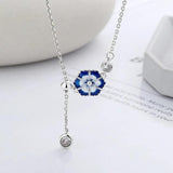 Retro Enamel Flower Dangle Necklace For Women Wedding Party
