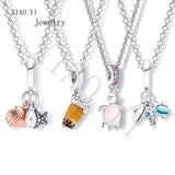 XIAOYI 100% s925 Shell Pink Turtle Pendant Jewelry Female