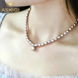 Baroque Pearl Choker Pendant Necklace 925 Sterling Silver