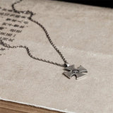 925 Silver Power Star Cross Pendant Necklace Punk Style Jewelry