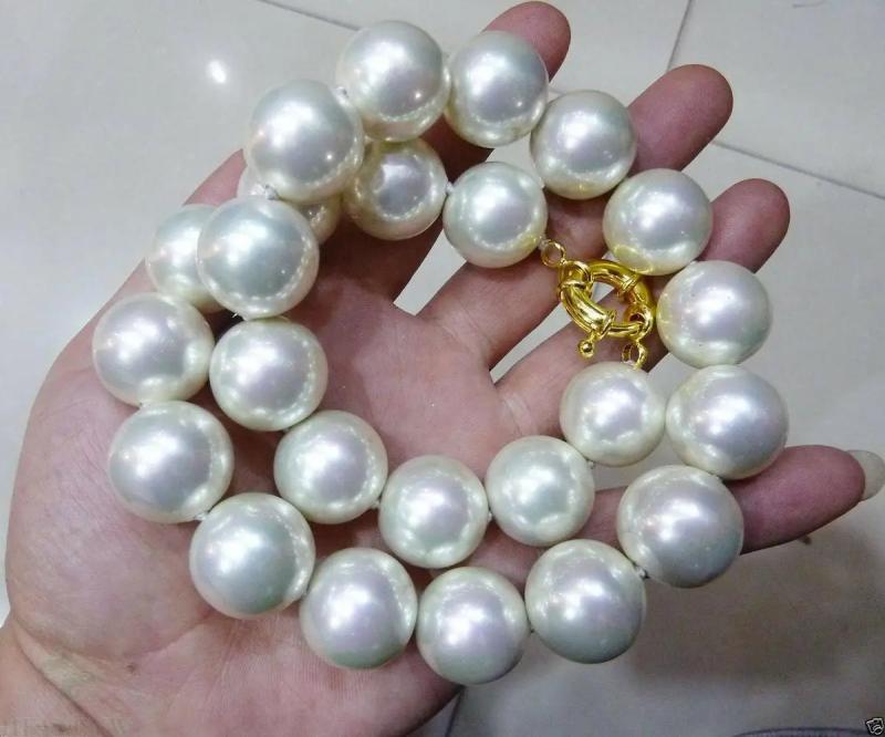 18mm Shell Pearl Necklace 18K Clasp 18inch