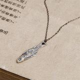 925 Sterling Silver Dead Fish Necklace Gothic Jewelry