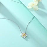 S925 Silver Square Pendant Clavicle Chain Necklace