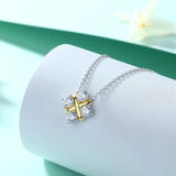 S925 Silver Square Pendant Clavicle Chain Necklace