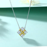 S925 Silver Square Pendant Clavicle Chain Necklace