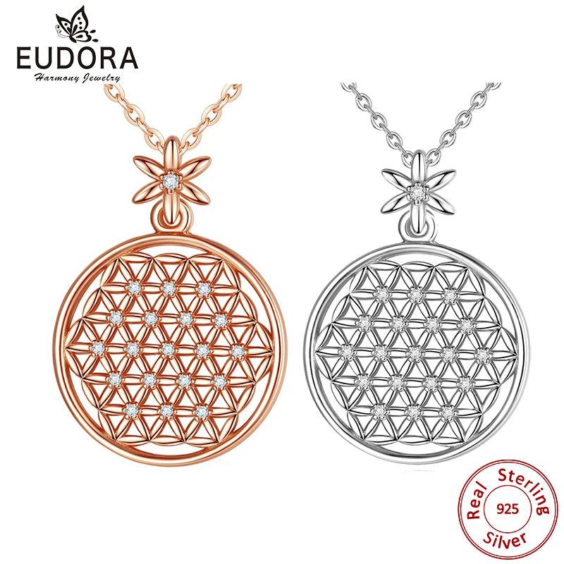 925 Silver Flower of Life Necklace Geometric Necklaces